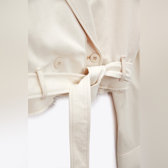 Zara cropped jacket bomber vest coat convertible trench casual style - Picture 9 of 12